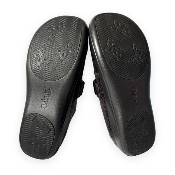 Alegria Joleen Molasses Brown Tooled Leather Slip On Oxford Size 40 / 10 - Picture 7 of 16